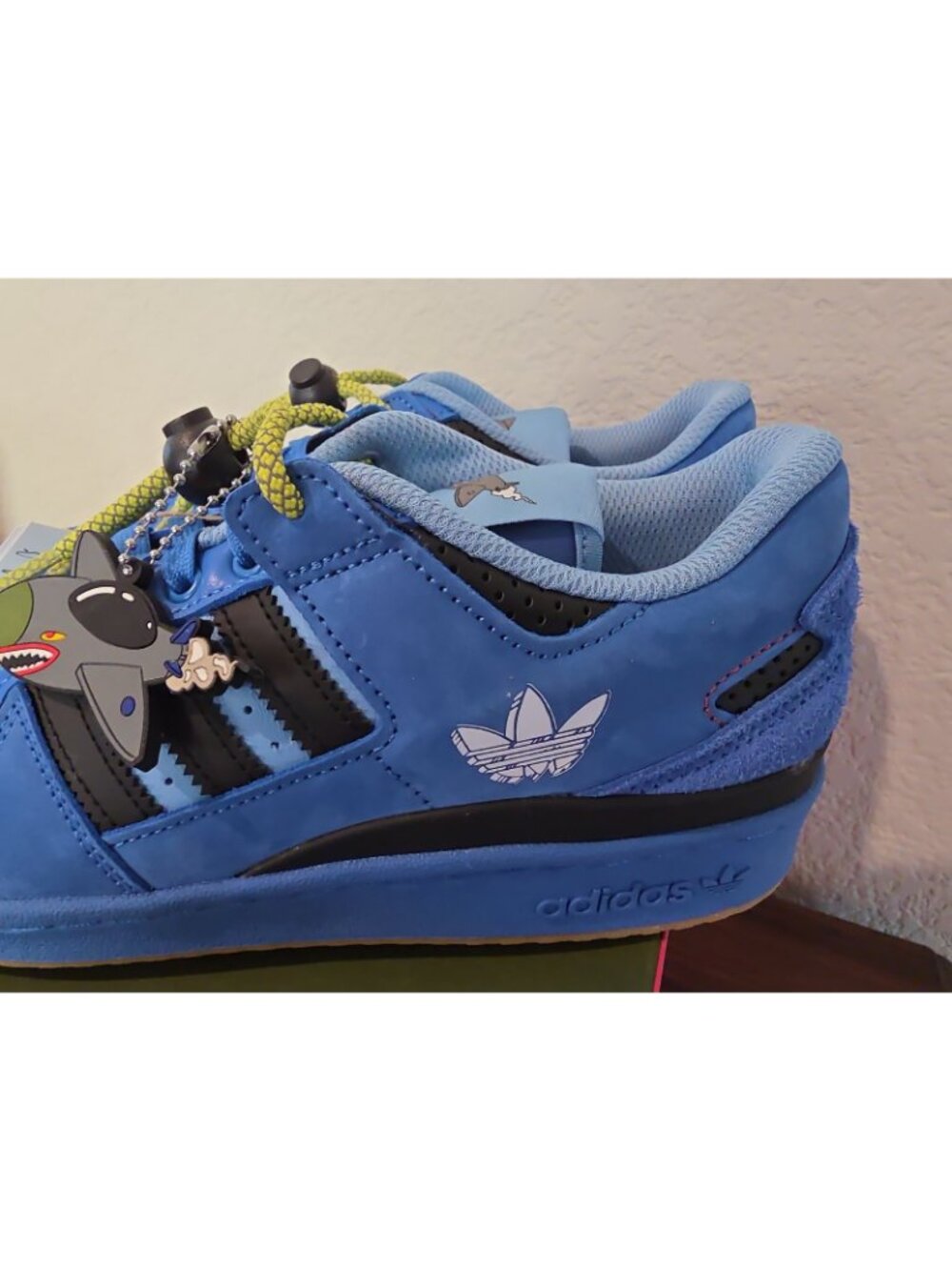 New adidas Originals Forum Low Hebru Brantley GZ4403 Men’s Size 7.5 Blue Suede - Picture 4 of 12